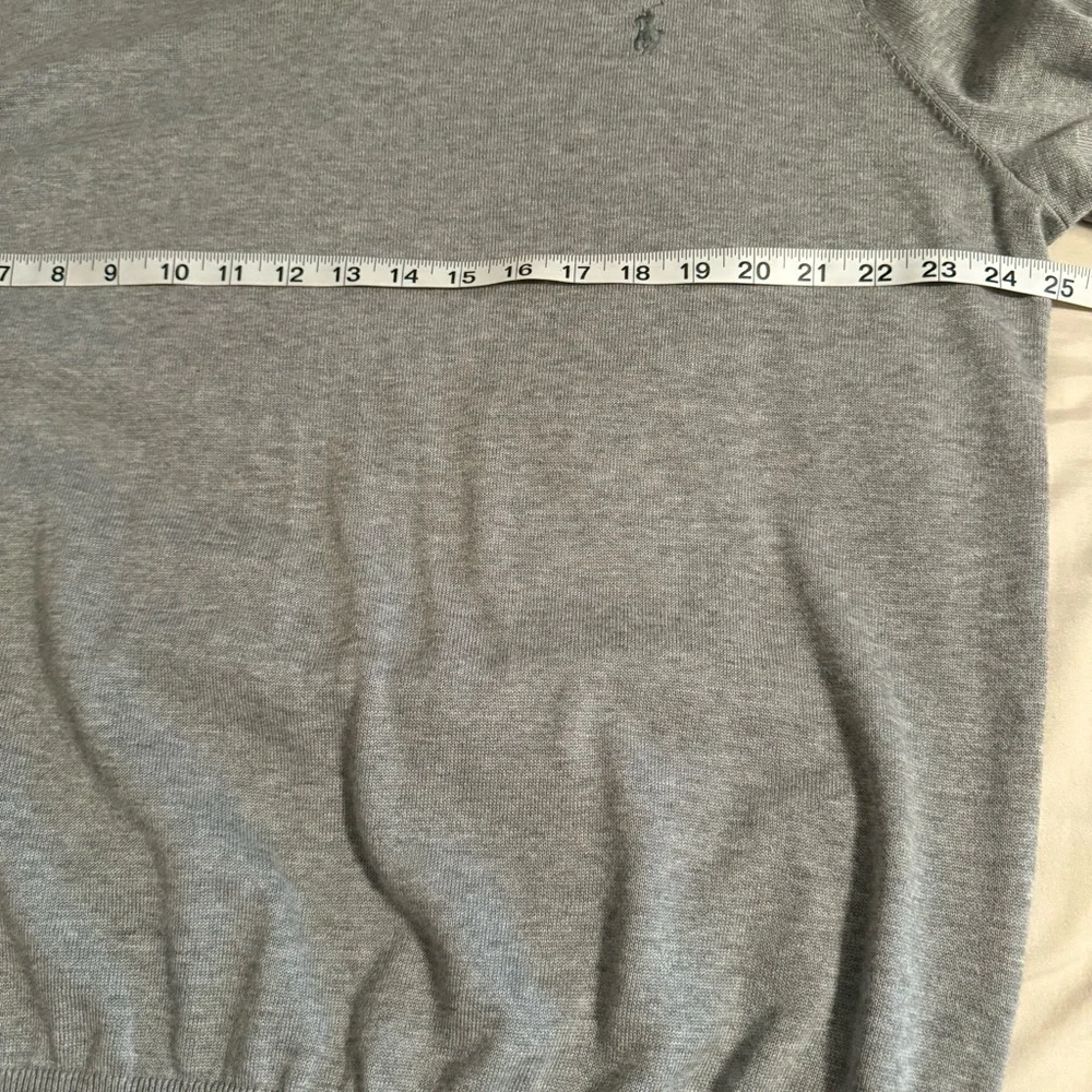 Polo Ralph Lauren Mens Size XL Gray V-Neck Knitted Pima Cotton Sweater Gray Pony - Picture 6 of 8